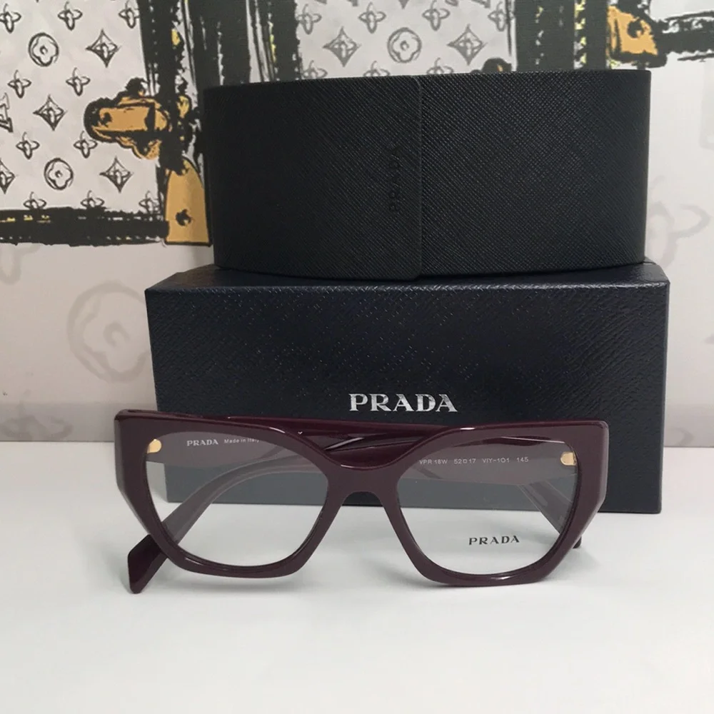 New Authentic 👓 Prada PR 18WV VIY1O1 Eyeglasses – Garnet